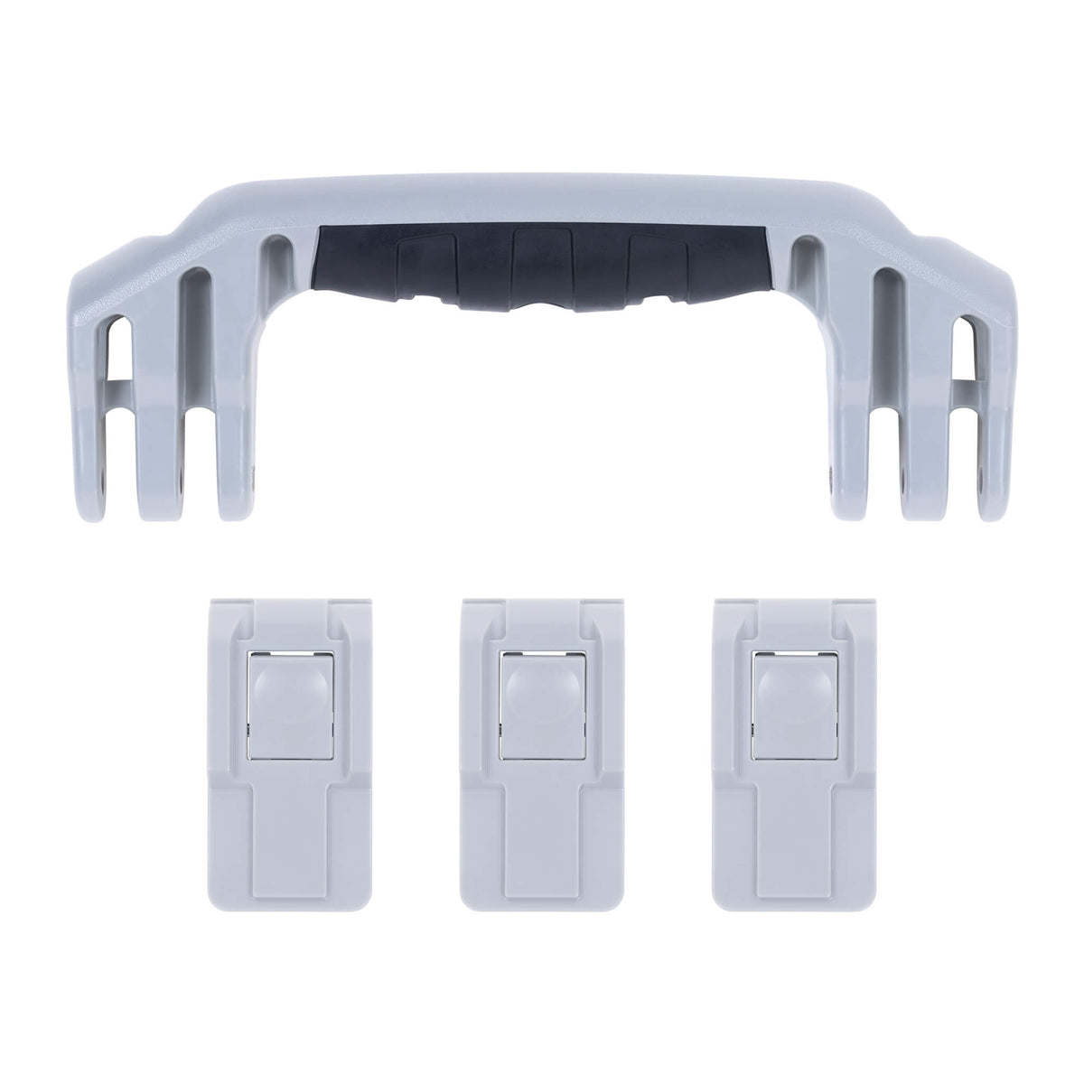 Pelican 1555 Air Replacement Handle &amp; Latches, Silver, Push-Button(Set of 1 Handle, 3 Latches) ColorCase 