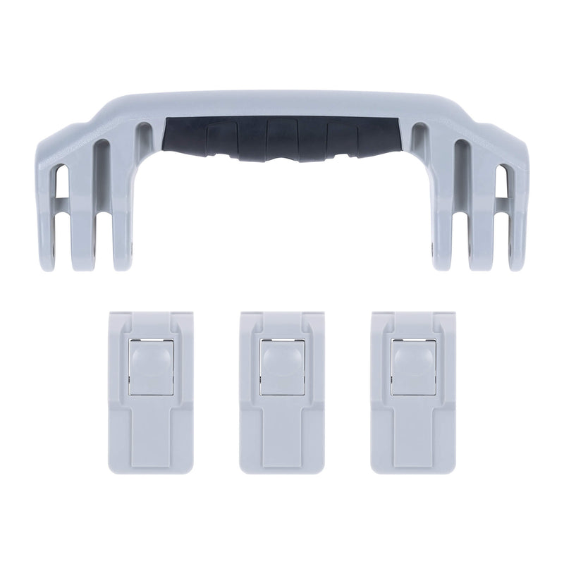 Pelican 1555 Air Replacement Handle & Latches, Silver, Push-Button(Set of 1 Handle, 3 Latches) ColorCase 
