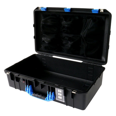 Pelican 1555 Air Case, Black with Blue Handle & Latches Mesh Lid Organizer Only ColorCase 015550-0100-110-120