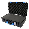 Pelican 1555 Air Case, Black with Blue Handle & Latches Pick & Pluck Foam with Convolute Lid Foam ColorCase 015550-0001-110-120