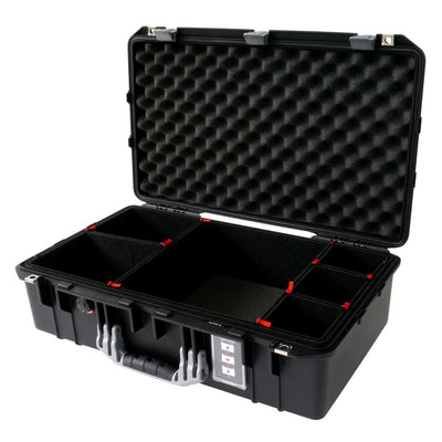 Pelican 1555 Air Case, Black with Silver Handle & Latches TrekPak Divider System with Convolute Lid Foam ColorCase 015550-0020-110-180