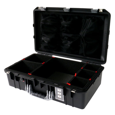 Pelican 1555 Air Case, Black with Silver Handle & Latches TrekPak Divider System with Mesh Lid Organizer ColorCase 015550-0120-110-180
