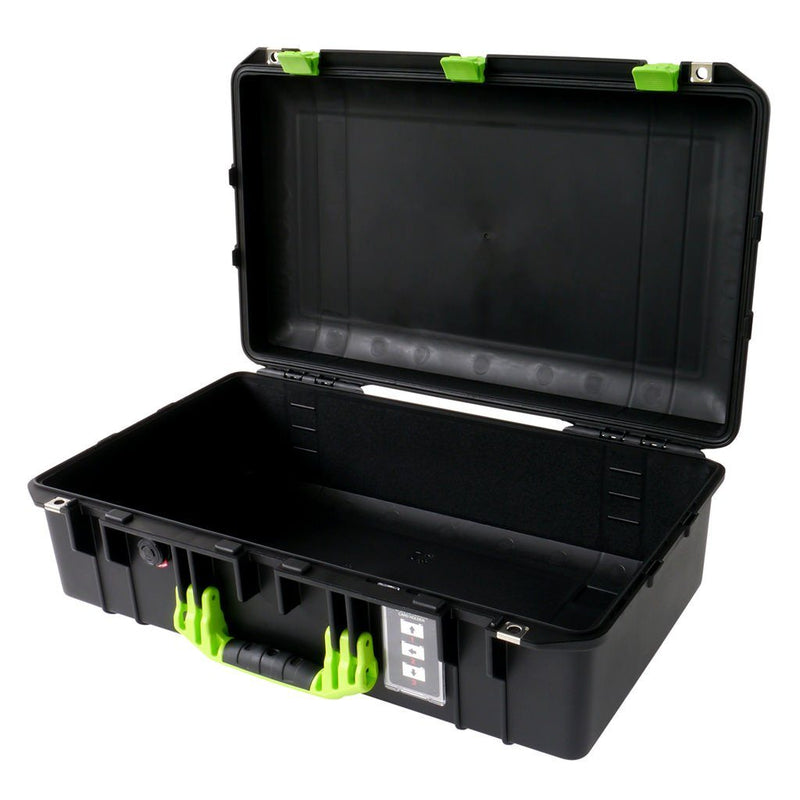 Pelican 1555 Air Case, Black with Lime Green Handle & Latches ColorCase 