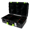 Pelican 1555 Air Case, Black with Lime Green Handle & Latches TrekPak Divider System with Mesh Lid Organizer ColorCase 015550-0120-110-300