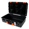 Pelican 1555 Air Case, Black with Orange Handle & Latches Mesh Lid Organizer Only ColorCase 015550-0100-110-150
