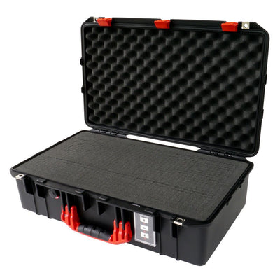 Pelican 1555 Air Case, Black with Red Handle & Latches Pick & Pluck Foam with Convolute Lid Foam ColorCase 015550-0001-110-320