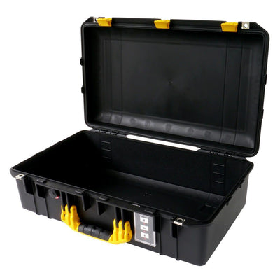 Pelican 1555 Air Case, Black with Yellow Handle & Latches None (Case Only) ColorCase 015550-0000-110-240