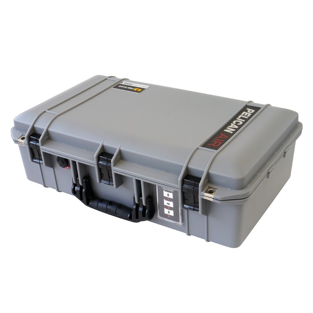 Pelican 1555 Air Case, Silver with Black Handle & Latches ColorCase 