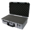 Pelican 1555 Air Case, Silver with Black Handle & Latches Pick & Pluck Foam with Convolute Lid Foam ColorCase 015550-0001-180-110