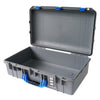 Pelican 1555 Air Case, Silver with Blue Handle & Latches None (Case Only) ColorCase 015550-0000-180-120