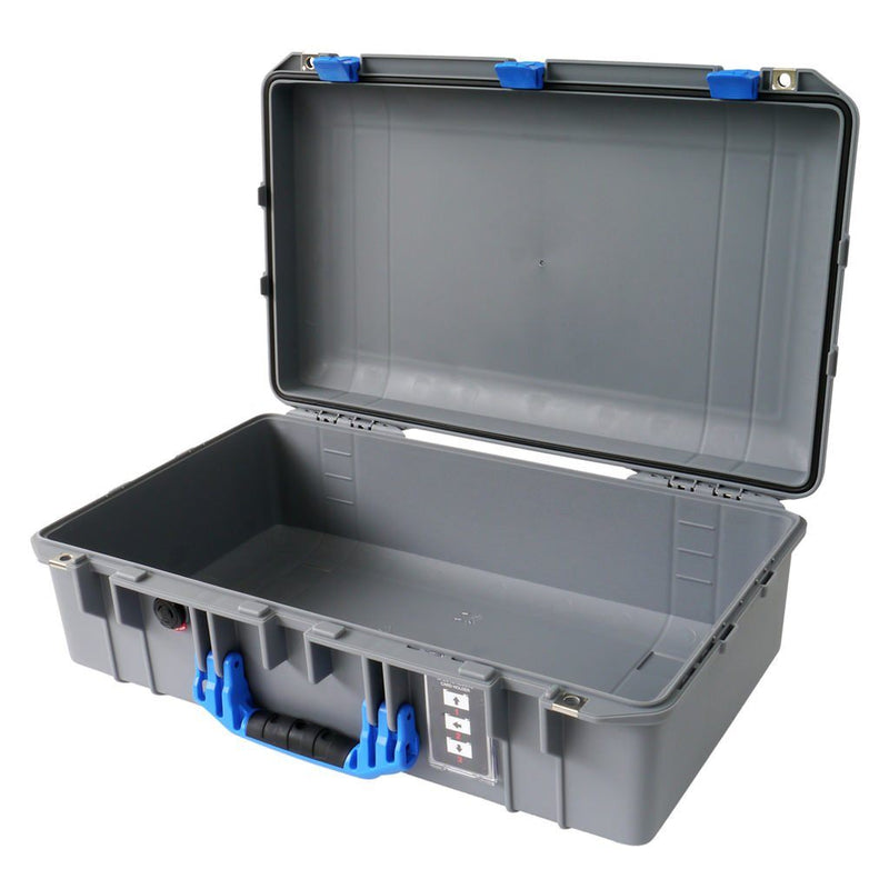 Pelican 1555 Air Case, Silver with Blue Handle & Latches ColorCase 