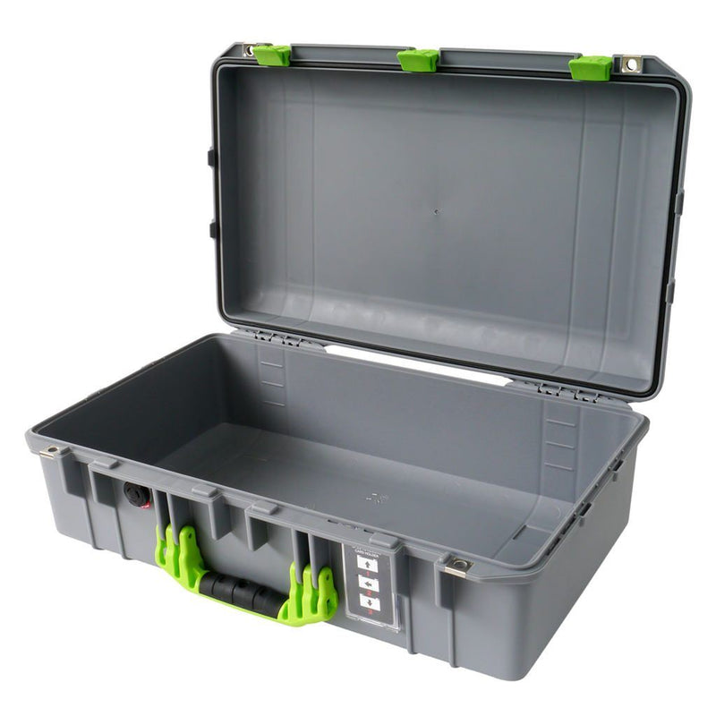 Pelican 1555 Air Case, Silver with Lime Green Handle & Latches ColorCase 