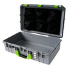 Pelican 1555 Air Case, Silver with Lime Green Handle & Latches Mesh Lid Organizer Only ColorCase 015550-0100-180-300