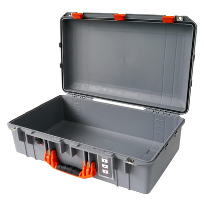 Pelican 1555 Air Case, Silver with Orange Handle & Latches None (Case Only) ColorCase 015550-0000-180-150