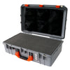Pelican 1555 Air Case, Silver with Orange Handle & Latches Pick & Pluck Foam with Mesh Lid Organizer ColorCase 015550-0101-180-150