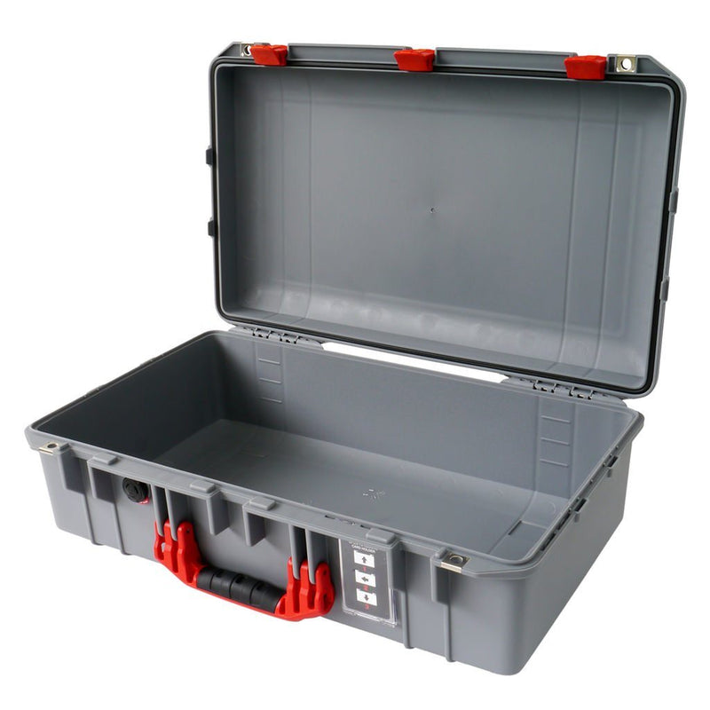 Pelican 1555 Air Case, Silver with Red Handle & Latches ColorCase 