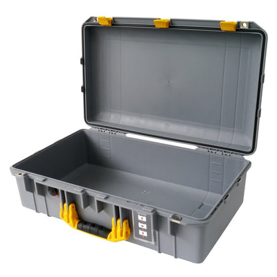 Pelican 1555 Air Case, Silver with Yellow Handle & Latches None (Case Only) ColorCase 015550-0000-180-240