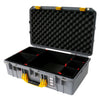 Pelican 1555 Air Case, Silver with Yellow Handle & Latches TrekPak Divider System with Convolute Lid Foam ColorCase 015550-0020-180-240