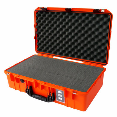 Pelican 1555 Air Case, Orange with Black Handle & Latches Pick & Pluck Foam with Convolute Lid Foam ColorCase 015550-0001-150-110