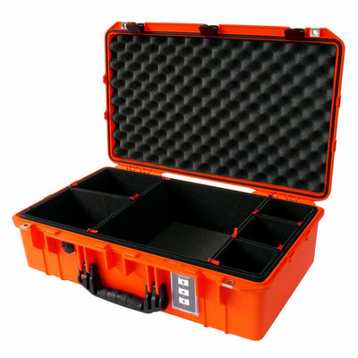 Pelican 1555 Air Case, Orange with Black Handle & Latches TrekPak Divider System with Convolute Lid Foam ColorCase 015550-0020-150-110