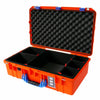 Pelican 1555 Air Case, Orange with Blue Handle & Latches TrekPak Divider System with Convolute Lid Foam ColorCase 015550-0020-150-120