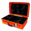 Pelican 1555 Air Case, Orange with Silver Handle & Latches TrekPak Divider System with Mesh Lid Organizer ColorCase 015550-0120-150-180