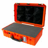 Pelican 1555 Air Case, Orange with OD Green Handle & Latches Pick & Pluck Foam with Mesh Lid Organizer ColorCase 015550-0101-150-130