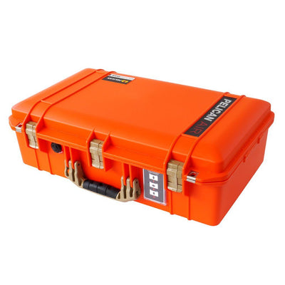 Pelican 1555 Air Case, Orange with Desert Tan Handle & Latches ColorCase