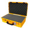 Pelican 1555 Air Case, Yellow with Black Handle & Latches Pick & Pluck Foam with Convolute Lid Foam ColorCase 015550-0001-240-110