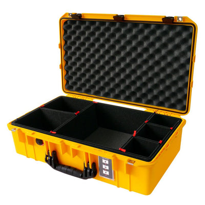 Pelican 1555 Air Case, Yellow with Black Handle & Latches TrekPak Divider System with Convolute Lid Foam ColorCase 015550-0020-240-110