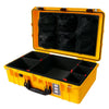 Pelican 1555 Air Case, Yellow with Black Handle & Latches TrekPak Divider System with Mesh Lid Organizer ColorCase 015550-0120-240-110