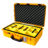 Pelican 1555 Air Case, Yellow with Black Handle & Latches Yellow Padded Microfiber Dividers with Convolute Lid Foam ColorCase 015550-0010-240-110