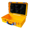 Pelican 1555 Air Case, Yellow with Blue Handle & Latches Mesh Lid Organizer Only ColorCase 015550-0100-240-120