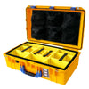 Pelican 1555 Air Case, Yellow with Blue Handle & Latches Yellow Padded Microfiber Dividers with Mesh Lid Organizer ColorCase 015550-0110-240-120
