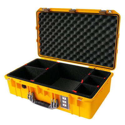 Pelican 1555 Air Case, Yellow with Silver Handle & Latches TrekPak Divider System with Convolute Lid Foam ColorCase 015550-0020-240-180