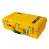 Pelican 1555 Air Case, Yellow with Lime Green Handle & Latches ColorCase