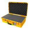 Pelican 1555 Air Case, Yellow with Lime Green Handle & Latches Pick & Pluck Foam with Convolute Lid Foam ColorCase 015550-0001-240-300