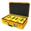 Pelican 1555 Air Case, Yellow with Lime Green Handle & Latches Yellow Padded Microfiber Dividers with Convolute Lid Foam ColorCase 015550-0010-240-300