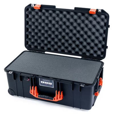 Pelican 1556 Air Case, Black with Orange Handles & Latches Pick & Pluck Foam with Convolute Lid Foam ColorCase 015560-0001-110-150