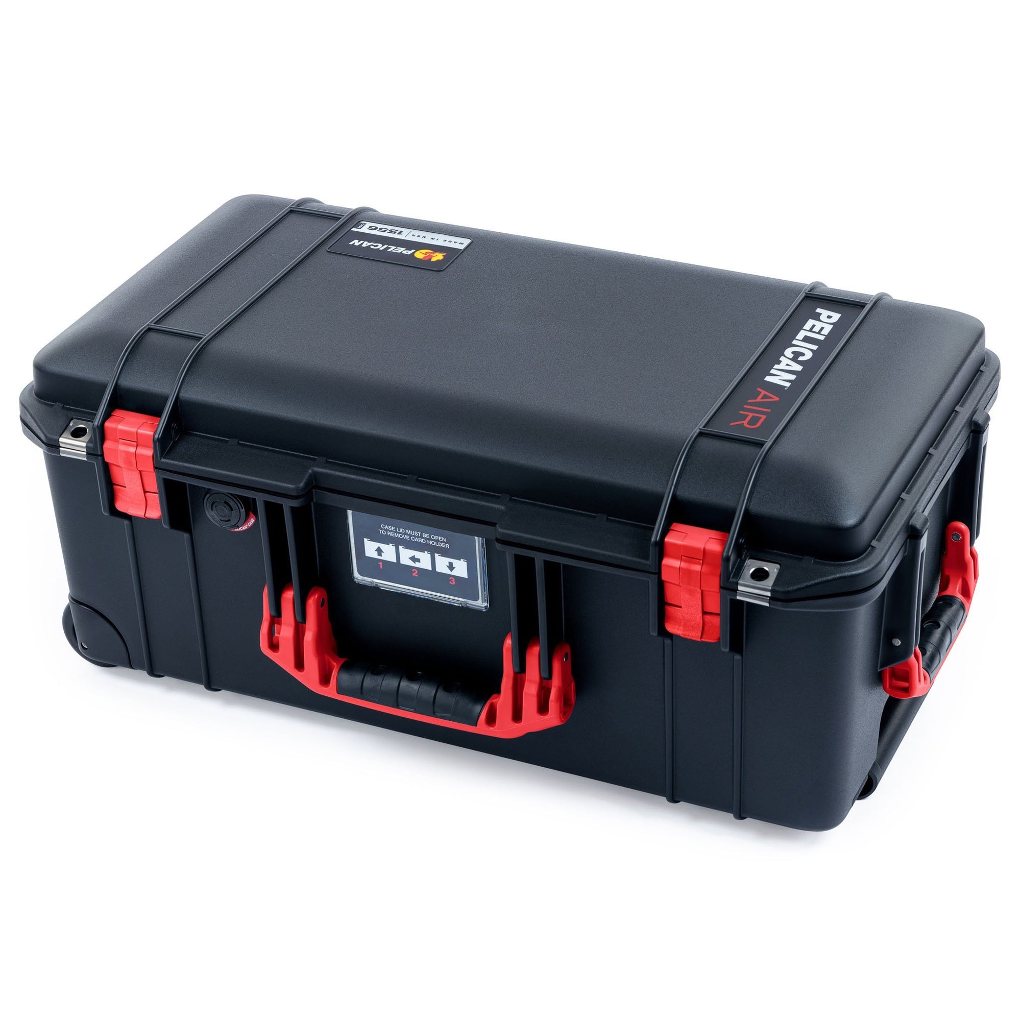 Pelican 1556 Air Case, Black with Red Handles & Latches ColorCase 