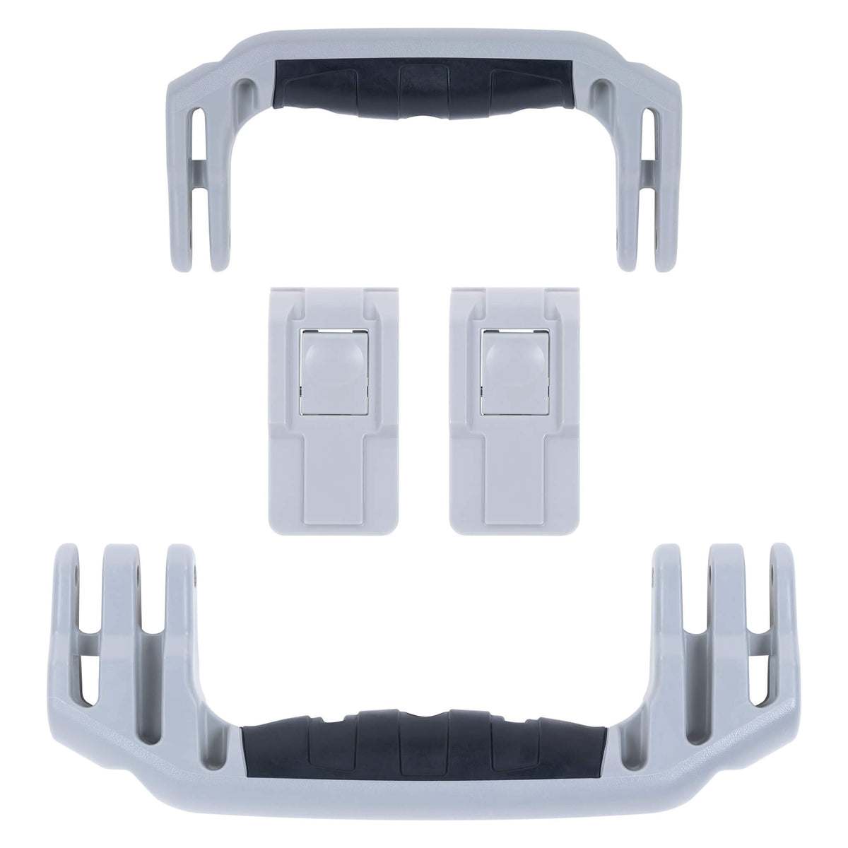 Pelican 1556 Air Replacement Handles &amp; Latches, Silver, Push-Button (Set of 2 Handles, 2 Latches) ColorCase 