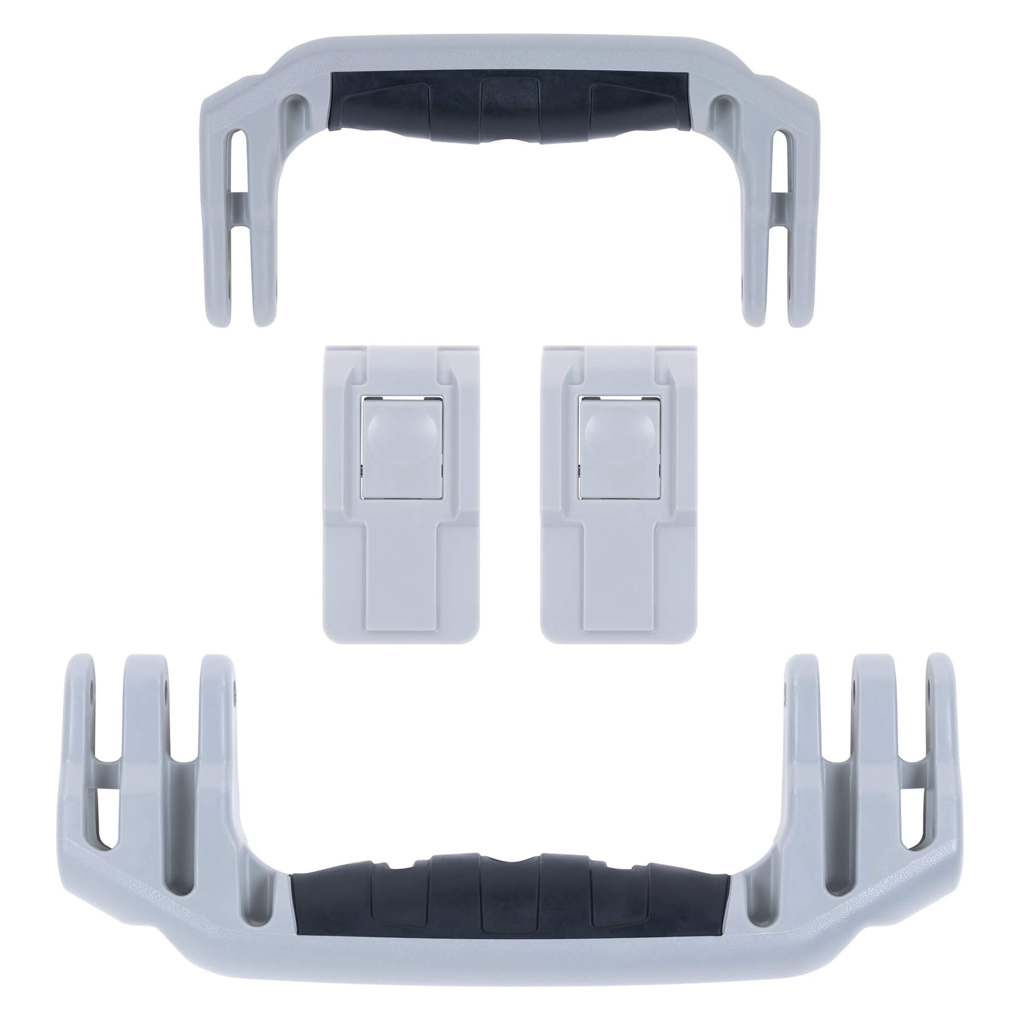 Pelican 1556 Air Replacement Handles & Latches, Silver, Push-Button (Set of 2 Handles, 2 Latches) ColorCase 
