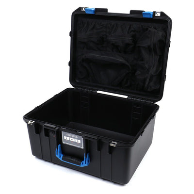 Pelican 1557 Air Case, Black with Blue Handle & Latches Mesh Lid Organizer Only ColorCase 015570-0100-110-120