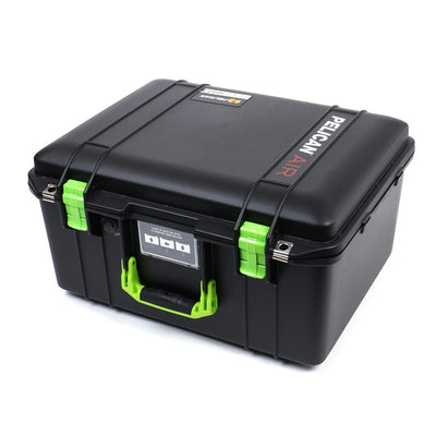 Pelican 1557 Air Case, Black with Lime Green Handle & Latches ColorCase