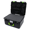 Pelican 1557 Air Case, Black with Lime Green Handle & Latches Pick & Pluck Foam with Mesh Lid Organizer ColorCase 015570-0101-110-300