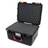 Pelican 1557 Air Case, Black with Orange Handle & Latches Pick & Pluck Foam with Convolute Lid Foam ColorCase 015570-0001-110-150