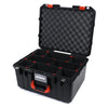 Pelican 1557 Air Case, Black with Orange Handle & Latches TrekPak Divider System with Convolute Lid Foam ColorCase 015570-0020-110-150
