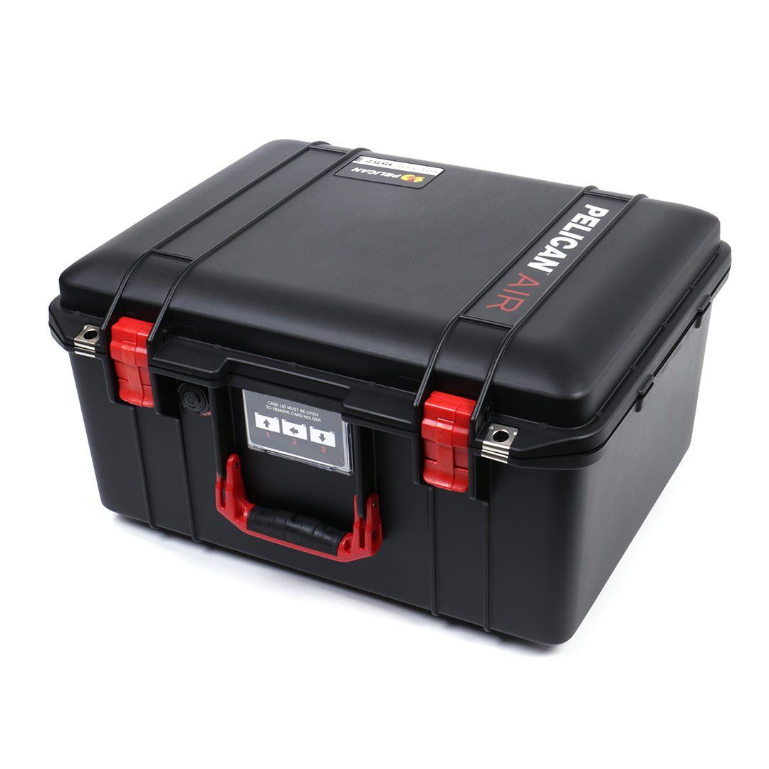 Pelican 1557 Air Case, Black with Red Handle & Latches ColorCase 