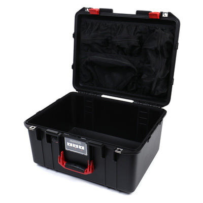Pelican 1557 Air Case, Black with Red Handle & Latches Mesh Lid Organizer Only ColorCase 015570-0100-110-320