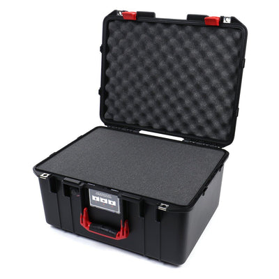 Pelican 1557 Air Case, Black with Red Handle & Latches Pick & Pluck Foam with Convolute Lid Foam ColorCase 015570-0001-110-320